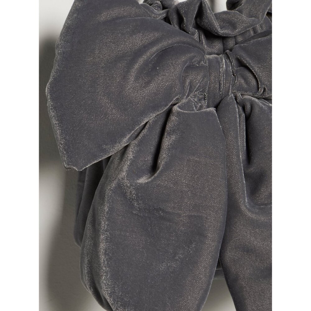 'copy' FREE PEOPLE Belle Velvet Bow Bag / Silver Blue - Picture 4 of 4